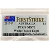 Image 3 : 2017-P AUSTRALIA WEDGE TAILED EAGLE SILVER DOLLAR