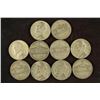 Image 1 : 10 ASSORTED 35% SILVER JEFFERSON WAR NICKELS