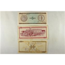 CUBA 5,10 & 20 PESOS FOREIGN EXCHANGE CERTIFICATES