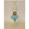 Image 1 : 19TH CENT. SNOWFLAKE LAMP-BLUE W/ WHITE OPALESCENT DESI