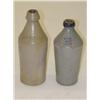 Image 1 : (2) STONEWARE BOTTLES: (1) 9 1/2" WHITE ROOTBEER W/ COB
