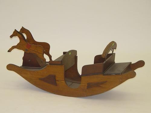 RARE 19TH CENT. ROCKING HORSE SHOO-FLY TWO SEATER TOY-