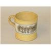 Image 2 : 19TH CENT. YELLOW WARE HANDLED MUG W/ BLUE & WHITE BAND