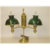 Image 1 : 19TH CENT. DOUBLE BRASS STUDENT LAMP W/ GREEN CASED GLA