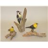 Image 1 : LOT (3) CARVED & PAINTED MINIATURE BIRDS: (1) 4" YELLOW