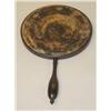 Image 2 : 19TH CENT. TREENWARE HAND MIRROR W/ BLACK FINISH- 7 3/4