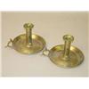 Image 1 : PR. 19TH CENT. BRASS CHAMBER & PUSH-UP CANDLESTICKS W/ 