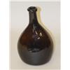 Image 2 : 7 3/8" FREE BLOWN CHESTNUT BOTTLE-OLIVE AMBER W/ OPEN P