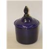 Image 2 : 7 1/2" ENGLISH COBALT BLOWN GLASS COVERED BOX W/ APPLIE