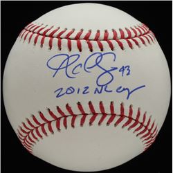 R.A. DICKEY AUTOGRAPHED BASEBALL "2012 NL CY" INSCRIPTION