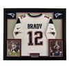 Image 1 : TOM BRADY SIGNED FRAMED NEW ENGLAND PATRIOTS JERSEY (TRI STAR COA)