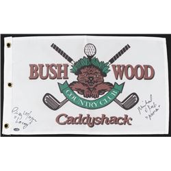 Cindy Morgan & Michael O'Keefe Signed  Caddyshack  Bushwood 12x21 Flag (Schwartz COA)