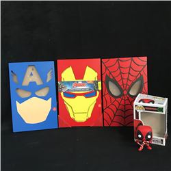 THE AVENGERS GLOBOX SUPERHERO WALL LIGHT LOT w/ DEADPOOL FUNKO POP