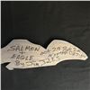 Image 2 : HAND CARVED NATIVE ART "SALMON & EAGLE" by Jim Jules (NOOTKA DESIGN)