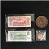 Image 2 : VINTAGE CANADIAN BANK NOTE w/ USA COINS LOT