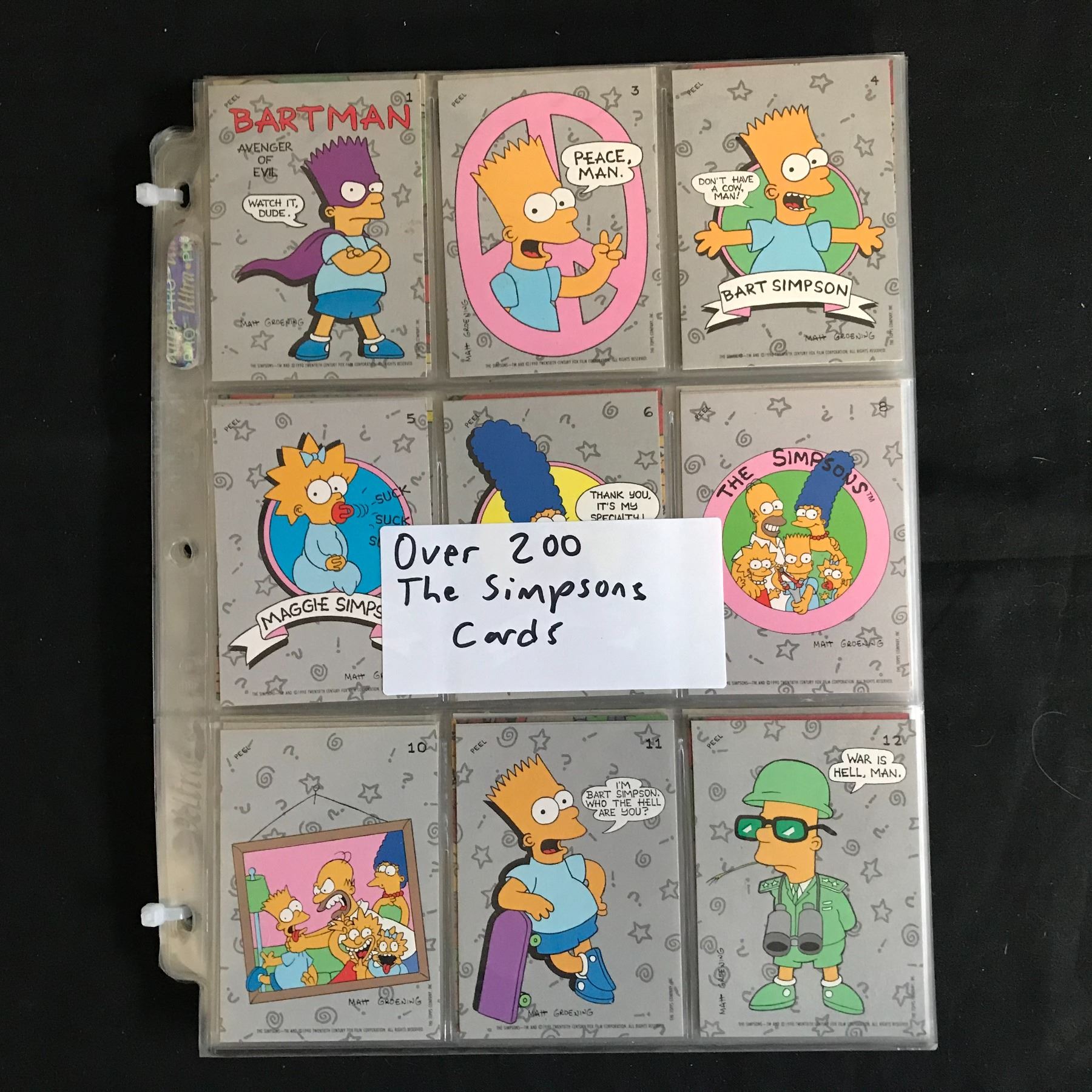 Simpsons Reference Card 200+ THE SIMPSONS CARDS
