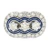 Image 3 : Vintage 18kt White Gold and Blue Enamel 1.15 ctw Diamond Ring