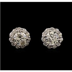 1.41 ctw Diamond Earrings - 14KT White Gold