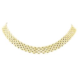 17.75 Inch Five Row Panther Link Chain - 18KT Yellow Gold