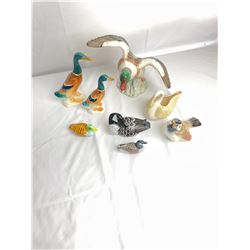 Assorted Wood and Ceramic Ducks