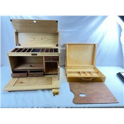 2 wooden supply boxes