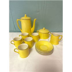 14 Piece Yellow Crown Ducal Tea Set