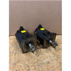 (2) - FANUC A06B-0269-B400#0100 AC SERVO MOTORS (ONE DAMAGED CONNECTOR)