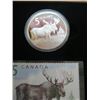 Image 2 : CDN $5 MOOSE COIN WITH $5 STAMP IN WOOD CASED BOX 2003