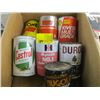Image 1 : BOX OF ASSORTED OIL TINS