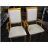 Image 1 : PR OF 2 WOOD FRAMED UPHOLSTERED ARMCHAIRS