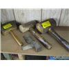 Image 1 : 3 WOODEN MALLOTS, CHIPPING HAMMER END