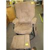 Image 1 : BROWN SWIVEL GLIDER ROCKER WITH STOOL