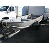 Image 1 : SMOKER CRAFT ALASKAN 15' ALUM. BOAT& 1981 ROADRUNNER GALVANIZED TRAILER-VIN #16648 w/OARS (w/papers)