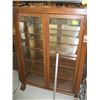 Image 1 : OAK GLASS DOOR DISPLAY CABINET