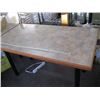 Image 1 : ARBORITE TOPPED TABLE, FOUR LEGS. APPROX 53" X 29 1/2"