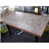 Image 1 : ARBORITE TOPPED TABLE WITH FOUR LEGS, APPROX 54" X 29 1/2"