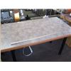 Image 1 : FOUR LEGGED TABLE, ARBORITE TOP. APPROX 54" X 29 1/2"