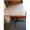 Image 1 : 2 ARBORITE SINGLE PEDESTAL TABLES. APPROX 29 1/2" X 29 1/2"