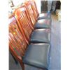 Image 1 : 4 WOOD FRAME CHAIRS WITH BLUE UPHOLSTERED SEATS