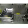 Image 1 : 3 LARGE STAINLESS DROP IN TRAYS, 3 PLASTIC COVERS