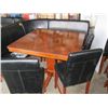 Image 1 : 3 PC BENCH SET WITH TABLE & 3 CHAIRS (BENCHES ARE ROUGH)
