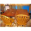 Image 1 : 2 SINGLE PEDESTAL TABLES, 4 ARROWBACK CHAIRS