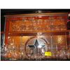 Image 1 : 2 SHELVES OF MISC WINE GLASSES, MINI CARAFES ETC.