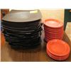 Image 1 : A LOT OF BLACK SQUARE CORNERED PLATES, A LOT OF ORANGE SIDE PLATES