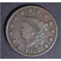 1827 LARGE CENT, NICE F/VF