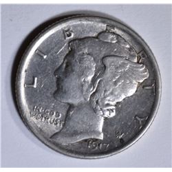 1917-D MERCURY DIME CH AU