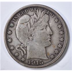 1915-D BARBER HALF DOLLAR ABOUT XF