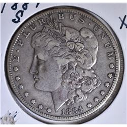 1884-S MORGAN DOLLAR, XF