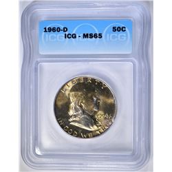 1960-D FRANKLIN HALF DOLLAR ICG MS-65