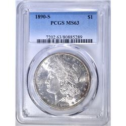 1890-S MORGAN DOLLAR PCGS MS-63